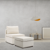 Modern Fabric Linen Middle Module for Modular Sofa Sectional Sofa Couch Accent Armless Chair, Cushion Covers Removable and Washable,Cream