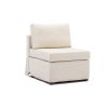 Modern Fabric Linen Middle Module for Modular Sofa Sectional Sofa Couch Accent Armless Chair, Cushion Covers Removable and Washable,Cream