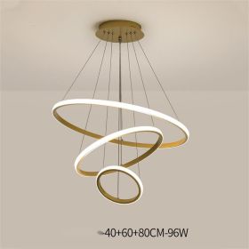 Living Room Chandelier Dining Room Lamp Intelligent Simple Household Chandelier (Option: Gold 96W 40x60x80CM-Tricolor dimming)