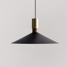 Modern Minimalist Single-headed Dining Room Round Bar Dining Table Lamp (Option: Black large size 42CM-White light)