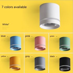 Macaron Downlight LED Aisle Light (Option: 12W-White light lens model-yellow)
